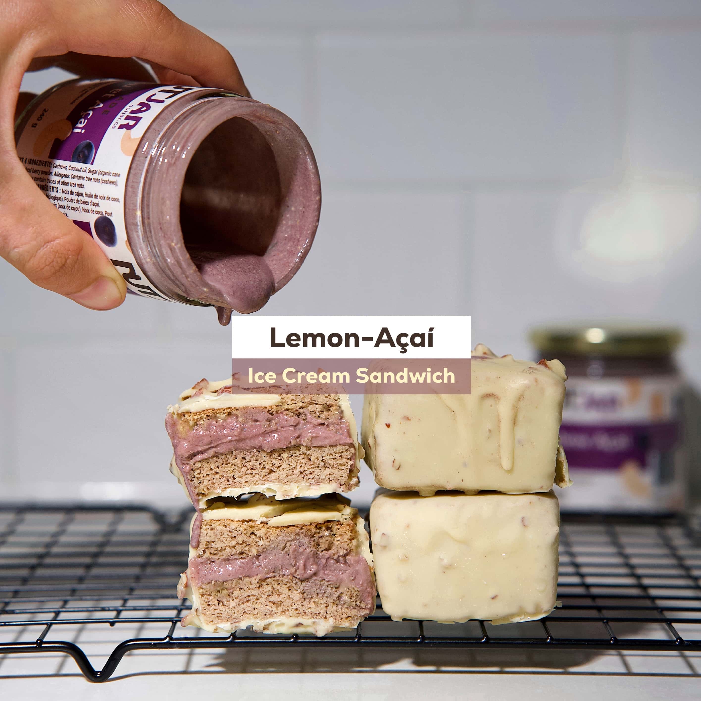 Lemon-Açaí Ice Cream Sandwiches