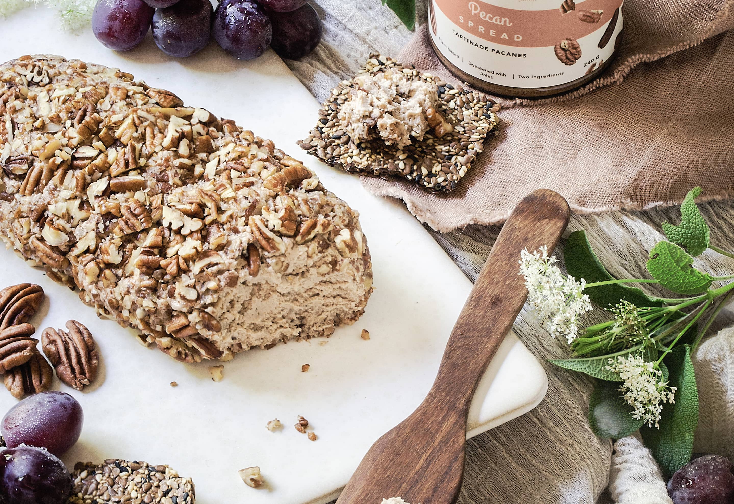 Pecan Crusted Baked Goat Cheese